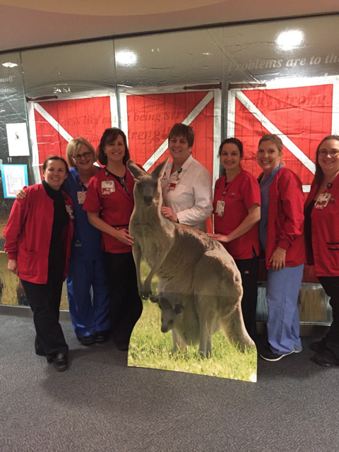 Some of the NICU team at IU Health North Riley during their Kangaroo-a-thon!